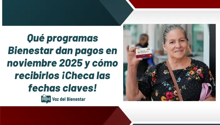 Qué programas Bienestar dan pagos en noviembre 2025 y cómo recibirlos ¡Checa las fechas claves!
