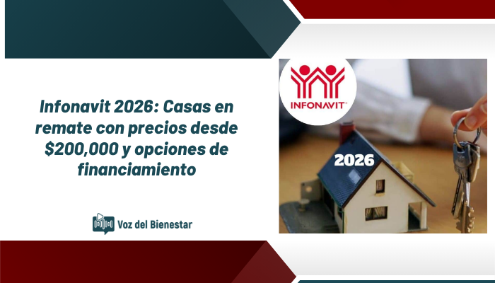 Infonavit 2026: Casas en remate con precios desde $200,000 y opciones de financiamiento