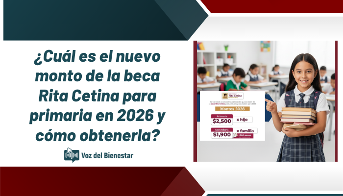 ¿Cuál es el nuevo monto de la beca Rita Cetina para primaria en 2026 y cómo obtenerla?