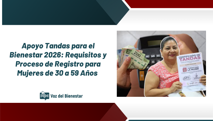 Apoyo Tandas para el Bienestar 2026: Requisitos y Proceso de Registro para Mujeres de 30 a 59 Años
