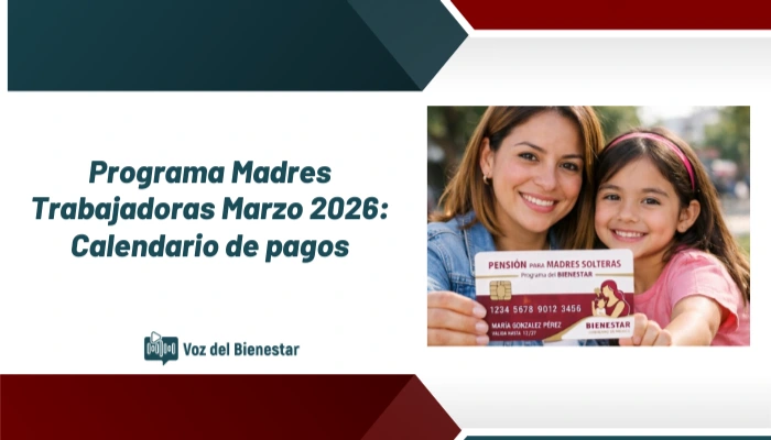 Programa Madres Trabajadoras Marzo 2026: Calendario de pagos